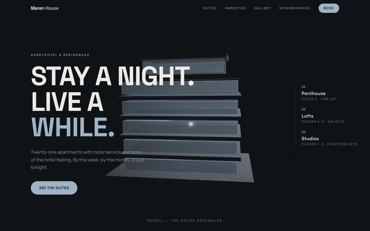 Maren House — live concept website